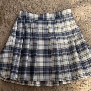 Plaid Pleated Skirt with shorts underneath
